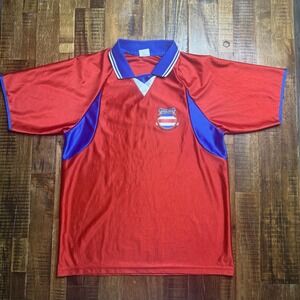 Costa Rica 2002 World Cup Jersey Red Blue Ferbre Sport Rare Men's Large